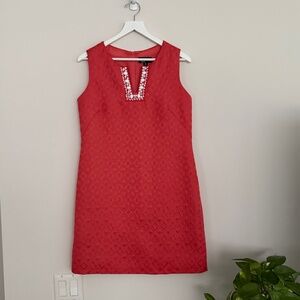 Ronnie Nicole Sleeveless Beaded V Neck Sheath Dress Size 10